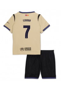 Barcelona Ferran Torres #7 Jalkapallovaatteet Lasten Vieraspeliasu 2025-26 Lyhythihainen (+ Lyhyet housut)